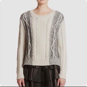 Derek Lam 10 Crosby Cable Knit Sweater Grey